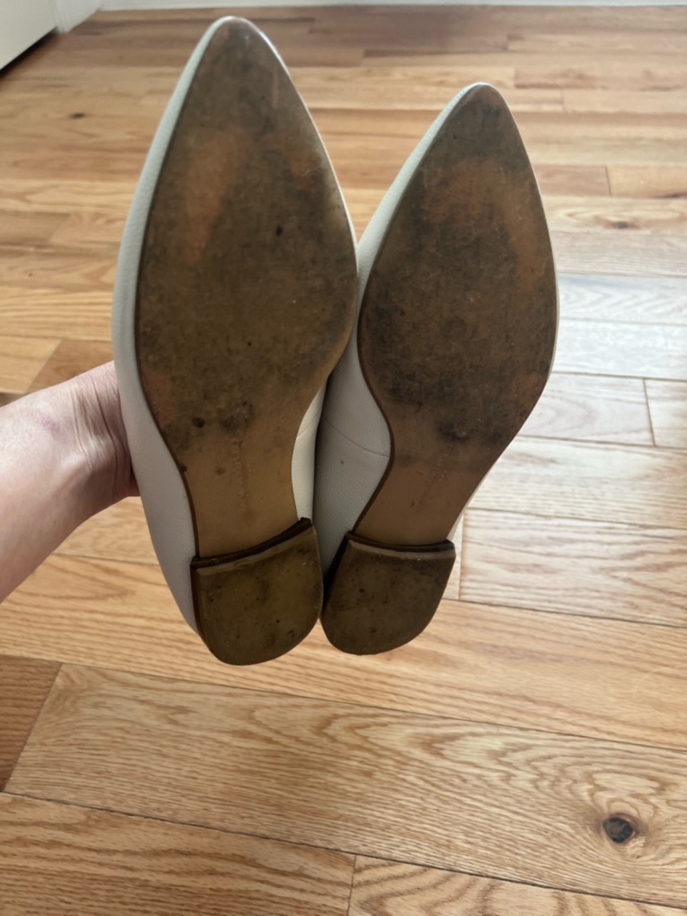 Banana Republic Ivory Pointed-Toe Leather Flats - Picture 7 of 7